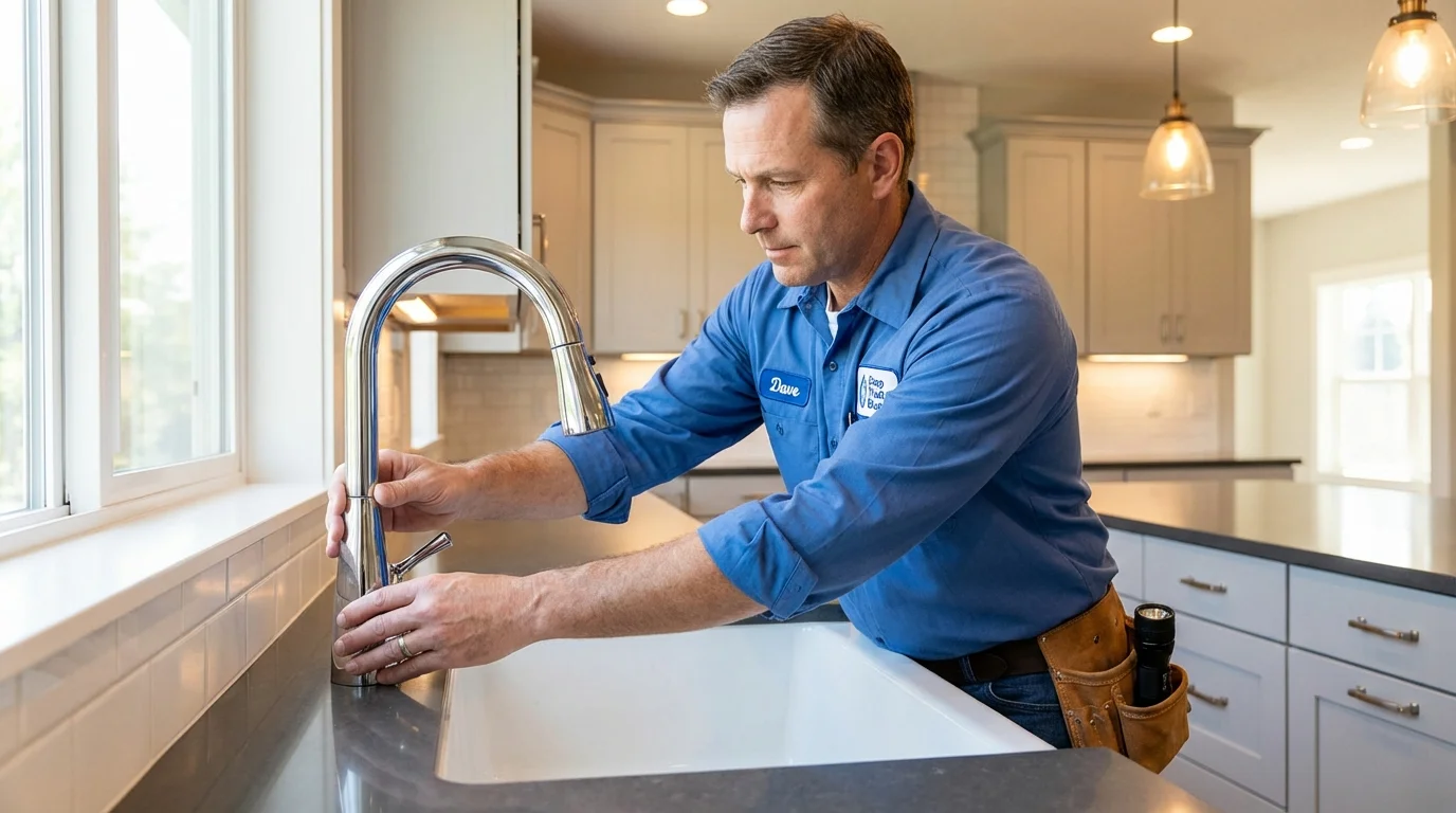 Kitchen faucet installation by Johns Plumbing LLC in Coshocton